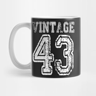 Vintage 43 1943 2043 T-shirt Birthday Gift Age Year Old Boy Girl Cute Funny Man Woman Jersey Style Mug